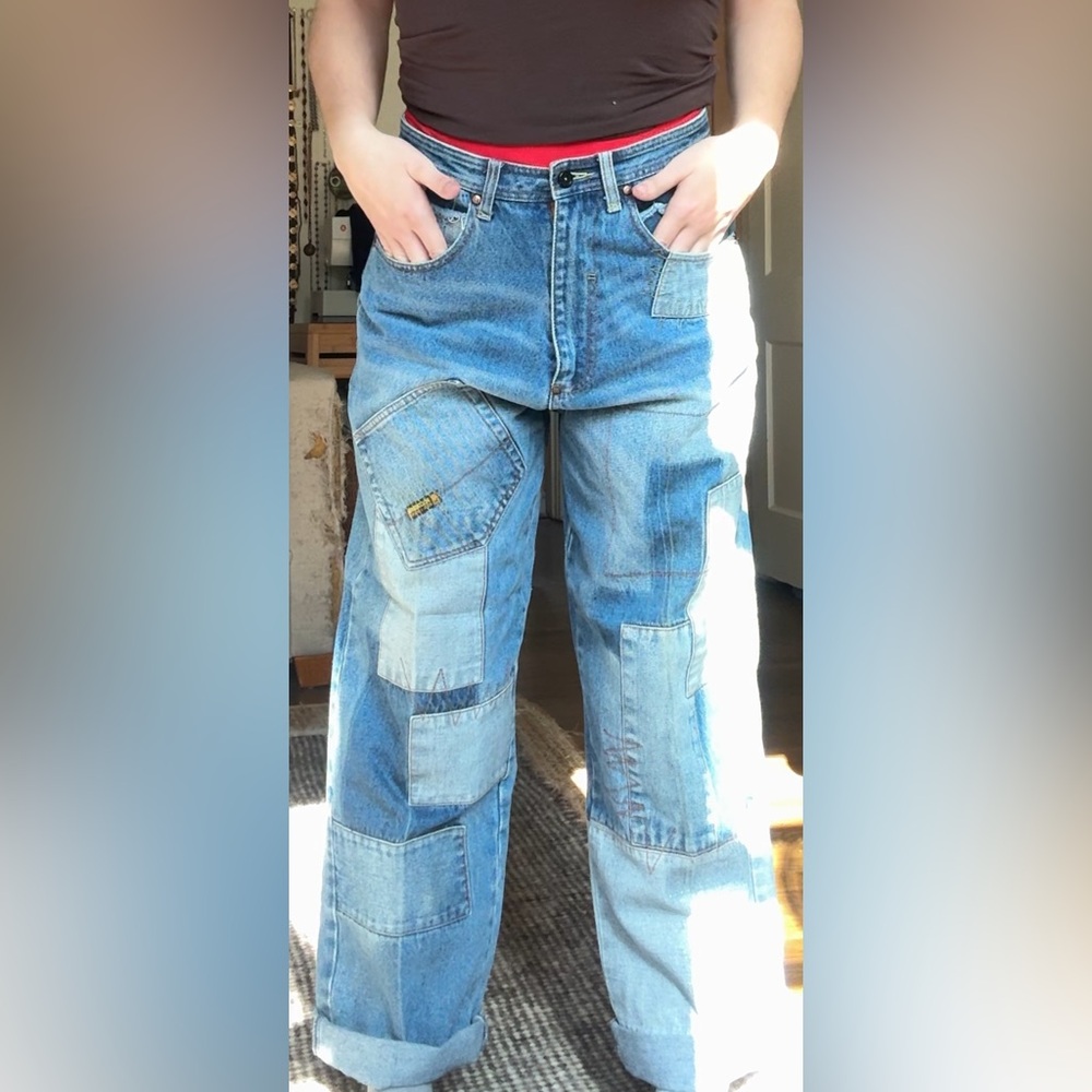 Patchwork Blue Jeans